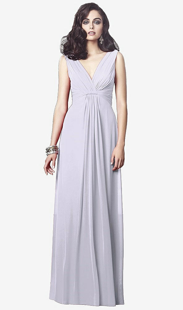 Front View - Silver Dove Draped V-Neck Shirred Chiffon Maxi Dress - Ari