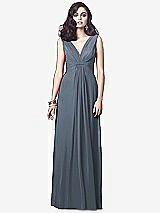 Front View Thumbnail - Silverstone Draped V-Neck Shirred Chiffon Maxi Dress - Ari