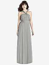 Front View Thumbnail - Chelsea Gray Twist Halter Chiffon Maxi Dress - James