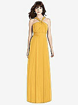 Front View Thumbnail - NYC Yellow Twist Halter Chiffon Maxi Dress - James