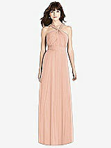 Front View Thumbnail - Pale Peach Twist Halter Chiffon Maxi Dress - James