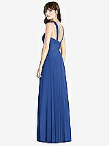 Rear View Thumbnail - Classic Blue Twist Halter Chiffon Maxi Dress - James