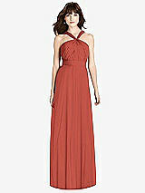 Front View Thumbnail - Amber Sunset Twist Halter Chiffon Maxi Dress - James