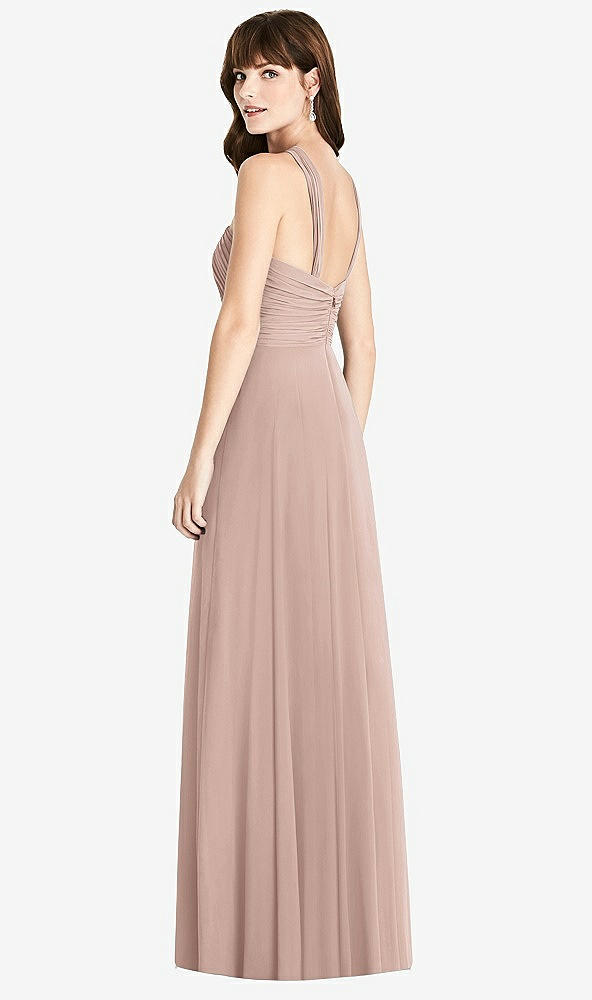 Back View - Bliss Twist Halter Chiffon Maxi Dress - James