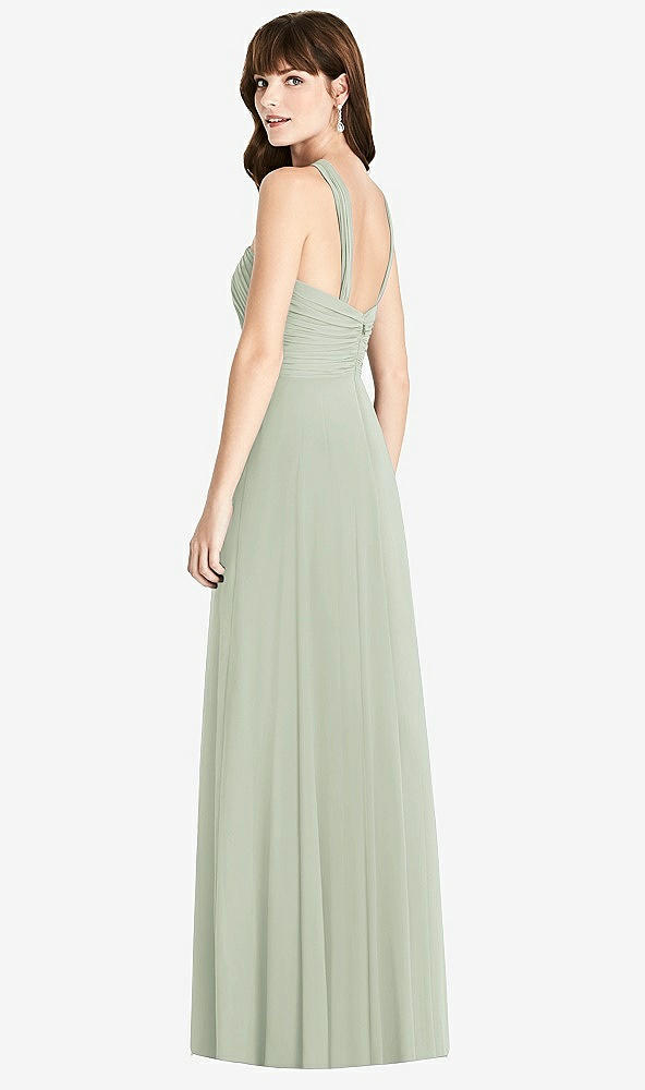 Back View - Celadon Twist Halter Chiffon Maxi Dress - James