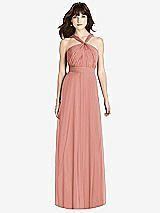 Front View Thumbnail - Desert Rose Twist Halter Chiffon Maxi Dress - James