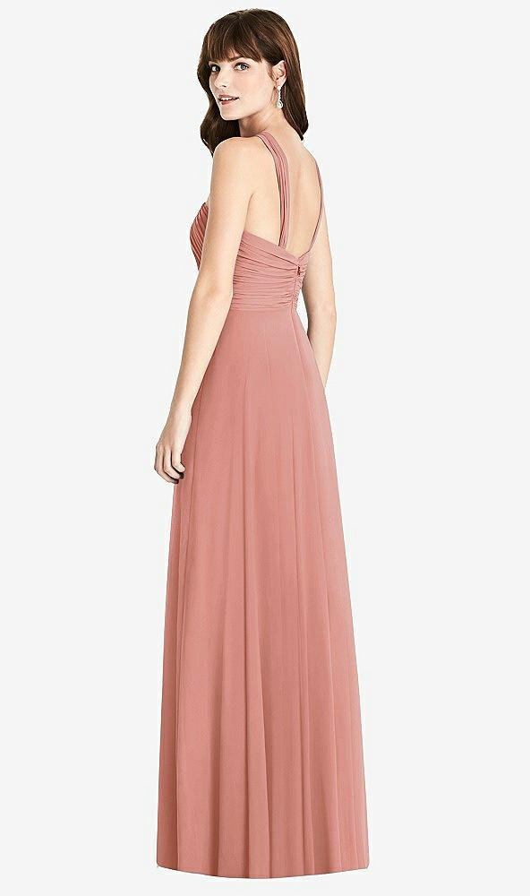 Back View - Desert Rose Twist Halter Chiffon Maxi Dress - James