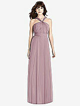 Front View Thumbnail - Dusty Rose Twist Halter Chiffon Maxi Dress - James