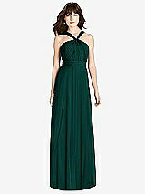 Front View Thumbnail - Evergreen Twist Halter Chiffon Maxi Dress - James