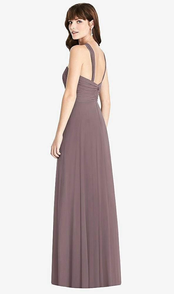 Back View - French Truffle Twist Halter Chiffon Maxi Dress - James