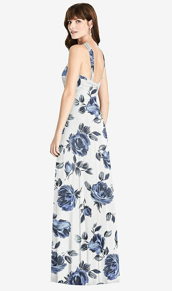 Back View - Indigo Rose Twist Halter Chiffon Maxi Dress - James