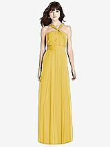 Front View Thumbnail - Marigold Twist Halter Chiffon Maxi Dress - James