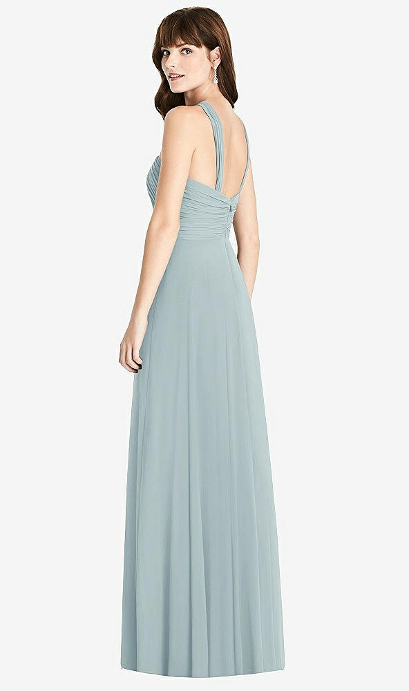 Back View - Morning Sky Twist Halter Chiffon Maxi Dress - James