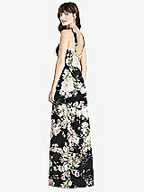 Rear View Thumbnail - Noir Garden Twist Halter Chiffon Maxi Dress - James