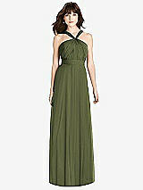 Front View Thumbnail - Olive Green Twist Halter Chiffon Maxi Dress - James