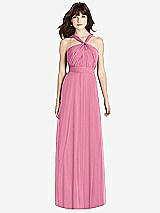 Front View Thumbnail - Orchid Pink Twist Halter Chiffon Maxi Dress - James