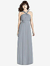 Front View Thumbnail - Platinum Twist Halter Chiffon Maxi Dress - James