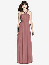 Front View Thumbnail - Rosewood Twist Halter Chiffon Maxi Dress - James