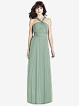 Front View Thumbnail - Seagrass Twist Halter Chiffon Maxi Dress - James