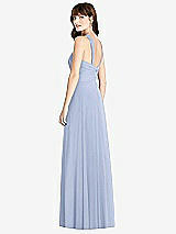 Rear View Thumbnail - Sky Blue Twist Halter Chiffon Maxi Dress - James