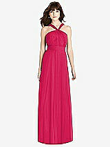 Front View Thumbnail - Vivid Pink Twist Halter Chiffon Maxi Dress - James