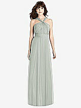 Front View Thumbnail - Willow Green Twist Halter Chiffon Maxi Dress - James