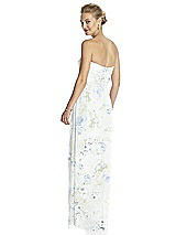 Rear View Thumbnail - Bleu Garden Strapless Draped Chiffon Maxi Dress - Lila