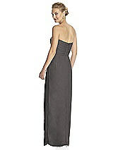 Rear View Thumbnail - Caviar Gray Strapless Draped Chiffon Maxi Dress - Lila