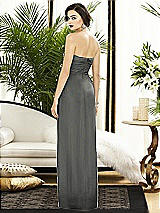 Alt View 2 Thumbnail - Charcoal Gray Strapless Draped Chiffon Maxi Dress - Lila