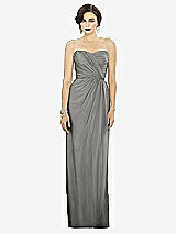 Alt View 1 Thumbnail - Chelsea Gray Strapless Draped Chiffon Maxi Dress - Lila