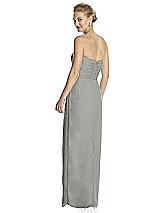 Rear View Thumbnail - Chelsea Gray Strapless Draped Chiffon Maxi Dress - Lila