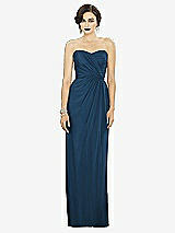 Alt View 1 Thumbnail - Dusk Blue Strapless Draped Chiffon Maxi Dress - Lila