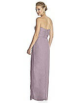 Rear View Thumbnail - Lilac Dusk Strapless Draped Chiffon Maxi Dress - Lila