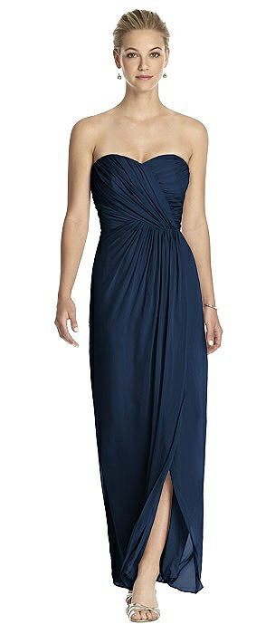 Strapless Draped Chiffon Maxi Dress - Lila