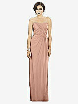 Alt View 1 Thumbnail - Pale Peach Strapless Draped Chiffon Maxi Dress - Lila