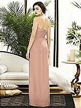 Alt View 2 Thumbnail - Pale Peach Strapless Draped Chiffon Maxi Dress - Lila