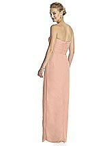 Rear View Thumbnail - Pale Peach Strapless Draped Chiffon Maxi Dress - Lila