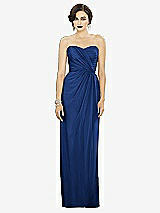 Alt View 1 Thumbnail - Classic Blue Strapless Draped Chiffon Maxi Dress - Lila