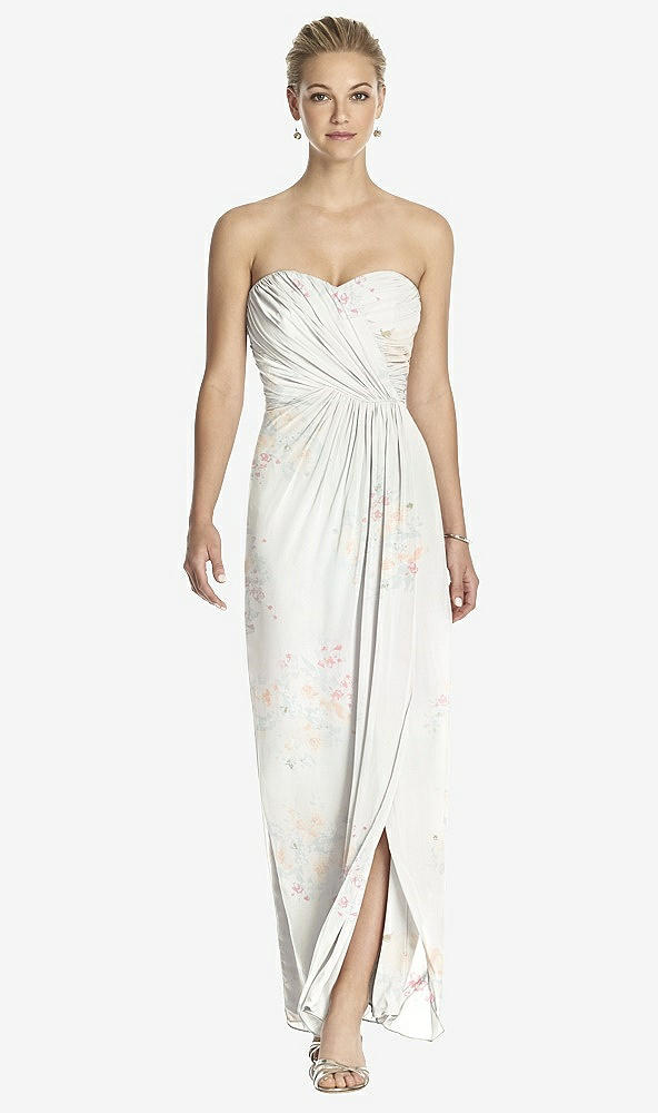 Front View - Spring Fling Strapless Draped Chiffon Maxi Dress - Lila