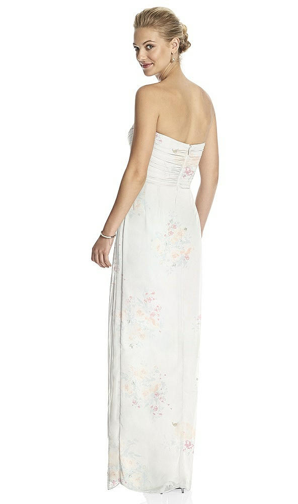 Back View - Spring Fling Strapless Draped Chiffon Maxi Dress - Lila