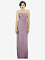 Alt View 1 Thumbnail - Suede Rose Strapless Draped Chiffon Maxi Dress - Lila