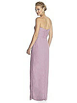 Rear View Thumbnail - Suede Rose Strapless Draped Chiffon Maxi Dress - Lila