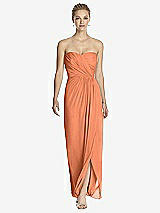 Front View Thumbnail - Sweet Melon Strapless Draped Chiffon Maxi Dress - Lila