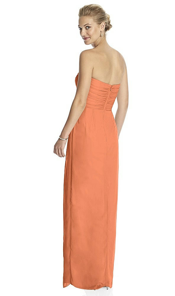 Back View - Sweet Melon Strapless Draped Chiffon Maxi Dress - Lila