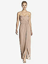 Front View Thumbnail - Topaz Strapless Draped Chiffon Maxi Dress - Lila