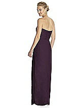 Rear View Thumbnail - Aubergine Strapless Draped Chiffon Maxi Dress - Lila