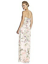 Rear View Thumbnail - Blush Garden Strapless Draped Chiffon Maxi Dress - Lila