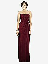 Alt View 1 Thumbnail - Burgundy Strapless Draped Chiffon Maxi Dress - Lila