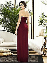 Alt View 2 Thumbnail - Burgundy Strapless Draped Chiffon Maxi Dress - Lila