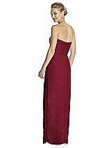 Rear View Thumbnail - Burgundy Strapless Draped Chiffon Maxi Dress - Lila